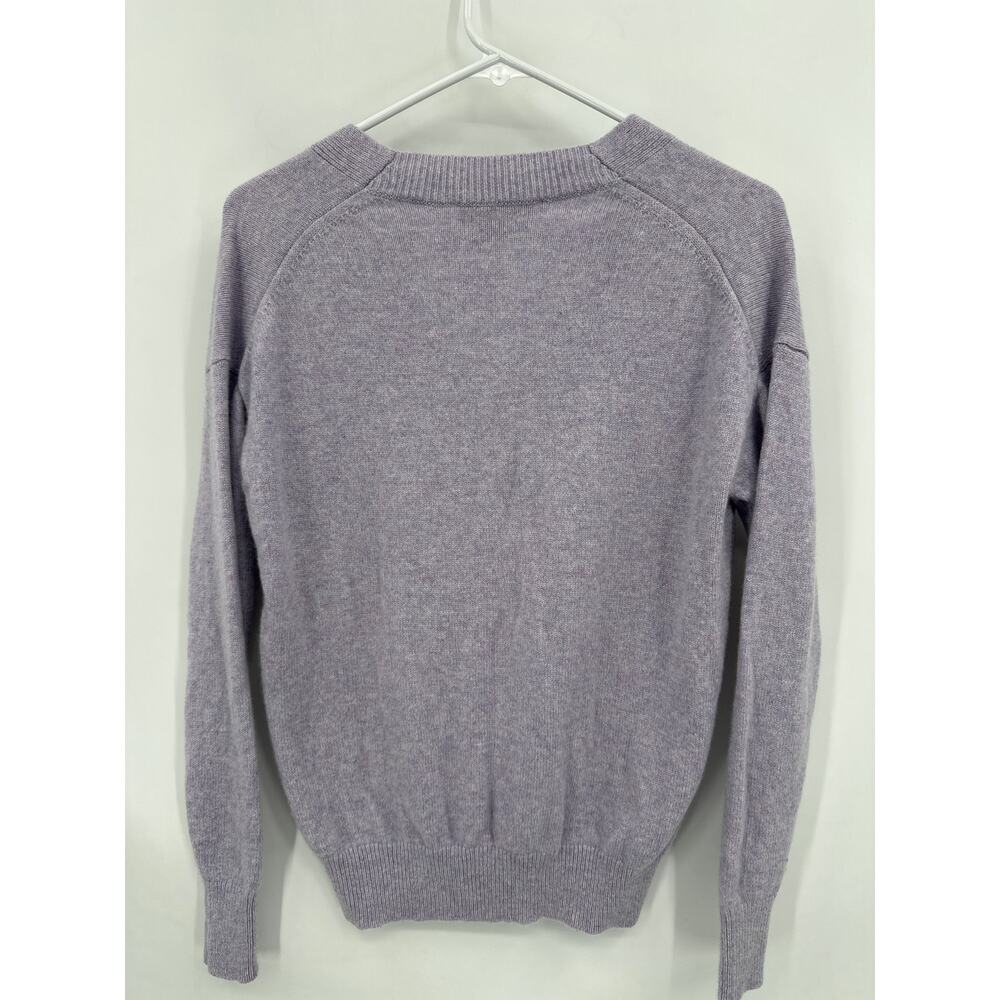 Everlane 100% Cashmere V-Neck Sweater Heathered Lavender Size Small - Picture 6 of 7
